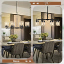 SUCO 33.5'' 8-LIGHT CHANDELIER LIGHTING GLASS SHADES BLACK - 3359-P8-BK - Brand New