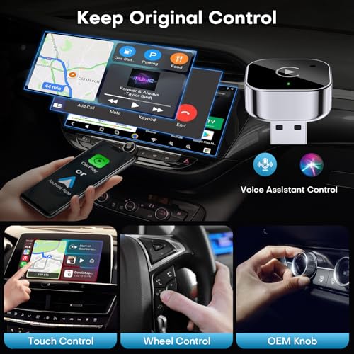 SHRANDI 2-IN-1 WIRELESS CARPLAY ANDROID AUTO ADAPTER WIRELESS DONGLE - BLACK - Like New