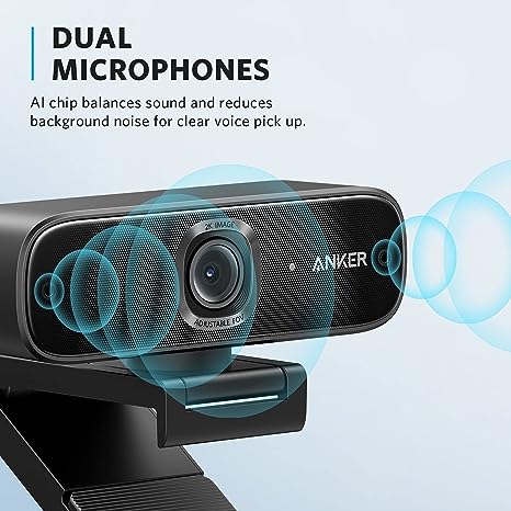 Anker PowerConf C302 Webcam 2K HD Webcam Smart Full HD A3362011 - BLACK New