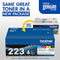 BROTHER GENUINE STANDARD-YIELD TONER CARTRIDGE FOUR PACK TN223 4PK - Black/Cyan - Brand New