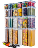 FRESHKEEPER AIRTIGHT FOOD STORAGE CONTAINERS SIZE MIX 24 PACK FC24 - CLEAR - Brand New