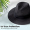 SIMPLICITY MENS WOMEN'S WIDE BRIM STRAW PANAMA SUN HAT ONE SIZE BLACK - Like New