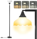 Aulaxyee Floor Lamps Living Room Flower Standing Lamp Foot Switch 76" - Black - Like New