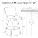 CARTERCHAIRR COUNTER HEIGHT BARSTOOLS, 26" - BEIGE - Like New