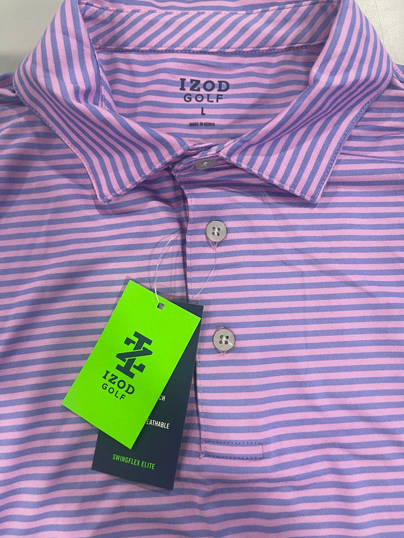 IZOD SS CLUBHOUSE BAR POLO - SIZE: MEN L - ORCHID - Brand New