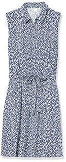AMAZON ESSENTIALS WOMEN SLEEVELESS RELAXED-FIT WOVEN SHIRT 2XL BLUE WHITE PETAL - Brand New
