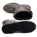 Shoe Land Kasey Women's Ankle Lace Up Military Combat Booties, Grey, Size 11 - Brand New