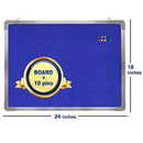 Bulletin Board Set 24 x 18 10 Thumb Tacks Blue Fabric Pin Board B01DJKEUZI - Brand New