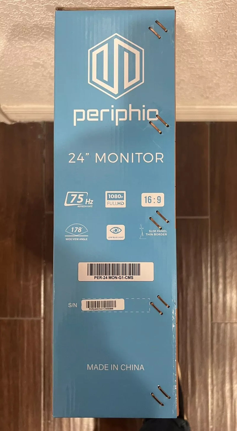 PERIPHIO 24" 1080P GAMING MONITOR -75HZ 1080P HD - BLACK - Like New