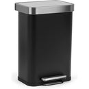 SIMPLI-MAGIC 50L SOFT-CLOSE, SMUDGE RESISTANT TRASH CAN - BLACK/STAINLESS STEEL - Like New