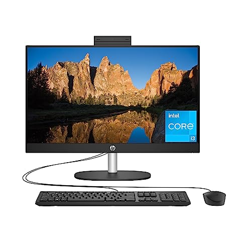 HP All-in-One Desktop PC 23.8" FHD i3-N300 8GB 256 SSD 24-cr0030 - SHELL WHITE - Like New
