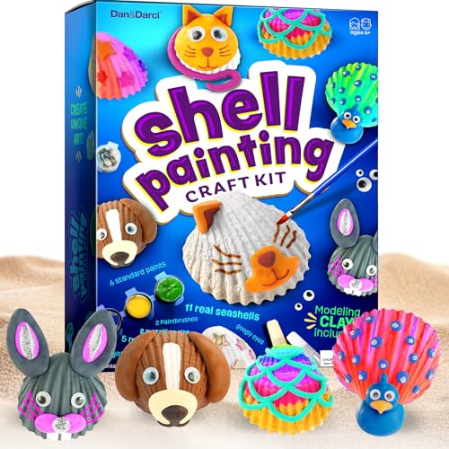DAN&DARCI KIDS SEA SHELL PAINTING KIT ARTS & CRAFTS GIFTS MULTI-COLOR - Like New