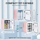 YSSOA 4L Mini Fridge with Observation Window Warmer Cooler Six 12oz Cans - Pink - Brand New