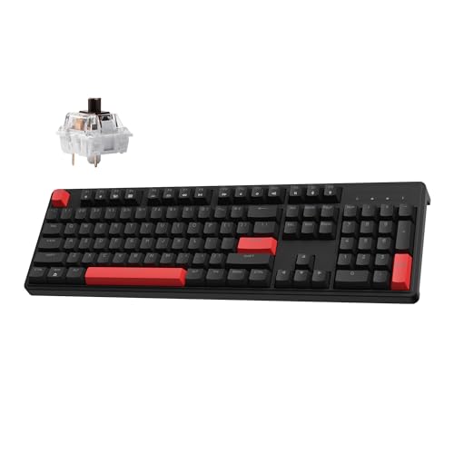 LEMONKEY WIRED MECHANICAL GAMING KEYBOARD 100% LAYOUT BROWN SWITCH - BLACK - Like New