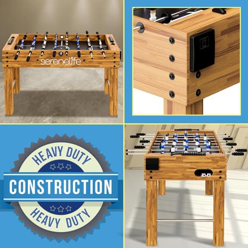SERENELIFE FOOSBALL TABLE COMPETITION SIZED SET 2 BALLS 2 CUP HOLDERS - NATURAL - Like New