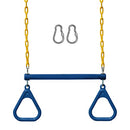 JUNGLE GYM KINGDOM 18 TRAPEZE SWING BAR RINGS BLUE - BLUE - Like New