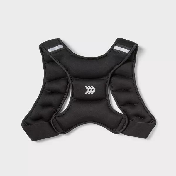 ALL IN MOTION WEIGHTED VEST 8LB - TOTAL BODY WORKOUT, RECYCLED MATERIAL - BLACK - Like New