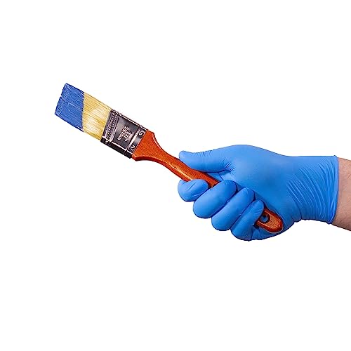 X3 NITRILE DISPOSABLE INDUSTRIAL-GRADE GLOVES, SIZE: MEN M - BLUE - Brand New