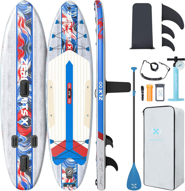 ZLX INFLATABLE STAND UP PADDLE BOARD 35” PREMIUM SUP BOARD BAG INCLUDED - WLG - Like New