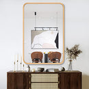 FUWU HOME WOOD BATHROOM MIRROR FOR WALL 26" X 40" FARMHOUSE 115105N - NATURAL - Like New