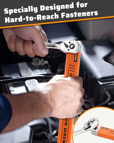 XKONE OFFSET EXTENSION WRENCH SET, 15.4" WRENCH WITH 1/4",3/8",1/2" SQUARE DRIVE - Like New