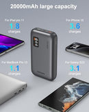ASPERX POWER BANK 20,000MAH 65W LAPTOP CHARGER POWER BANK AX2065 - DEEP GREY - Like New