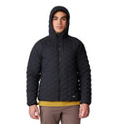 OM0384 MOUNTAIN HARDWEAR MEN'S STRETCHDOWN LIGHT ZIP HOODIE BLACK M - Brand New