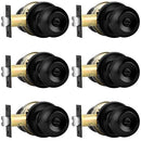 DL607BKBK-6P PROBRICO BALL PRIVACY INTERIOR DOOR KNOBS BEDROOM, 6 PACK - BLACK - Brand New