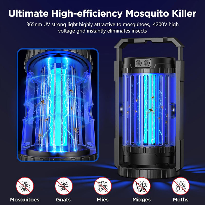 Evolpol Bug Zapper Outdoor Indoor with Large Capacity 5000mAh Battery - BLACK Like New