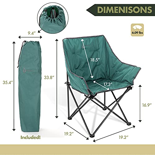 ARROWHEAD OUTDOOR Portable Folding Camping Quad Chair, Supports 250lbs - Green - Like New
