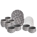 B07MXRR9T7 NEW MOROCCAN GREY 16 PIECE DINNERWARE SET - Brand New