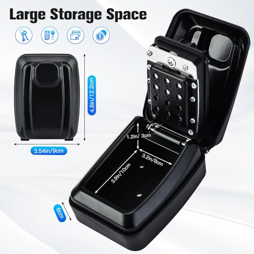 Key Lock Box for Outside, Key Safe Wall Mounted Weatherproof Cover Home Garage - Like New