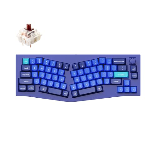 KEYCHRON Q8 (ALICE LAYOUT) QMK CUSTOM MECHANICAL KEYBOARD - GATERON G PRO BROWN - Like New
