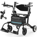 TIVARO FOLDABLE 4-IN-1 ELECTRIC WHEELCHAIR,ROLLATOR,WALKER EW6001 - BLACK - Like New