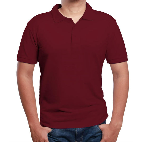 AUTHENTIC GALAXY BY HARVIC MENS SHORT SLEEVE PIQUE POLO - SIZE: 3XL - BURGUNDY - Brand New