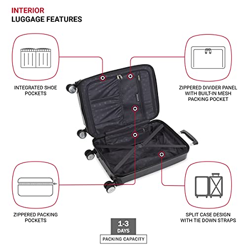 SWISSGEAR 7786 HARDSIDE EXPANDABLE LUGGAGE WITH SPINNER WHEELS CARRY-ON - BLACK - Like New