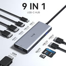 USB C Docking Station Dual Monitor HDMI Adapter USB C Hub Multi Adapt - Black - Like New