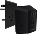 Aduro Multi Plug Outlet Extender Surge Protector Wall Charger - Black Like New