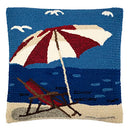 SAFAVIEH BEACH LOUNGE 20" X 20" OUTDOOR PILLOW, SET OF 2, PPL110A, MARINE/RED - Like New