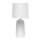 SIMPLE DESIGNS TEXTURED LINEAR POTTERY CERAMIC TABLE LAMP - OFF WHITE - Like New