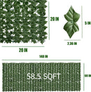 ARTIFICIAL IVY PRIVACY SCREEN: 60" x140" (58.5 SQFT) UV-ANTI FAUX HEDGE FENCE - Like New