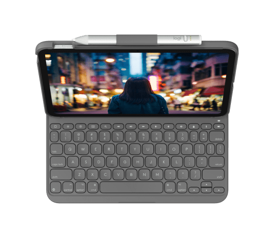 LOGITECH SLIM FOLIO 10.9 APPLE IPAD 10TH GEN CARRYING CASE - OXFORD GRAY - Brand New