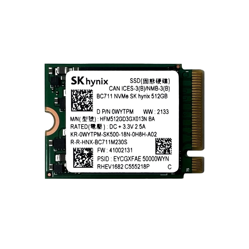 SK HYNIX 512GB NVME PCIE M.2 2230 30MM SOLID STATE DRIVE - GREEN - Like New