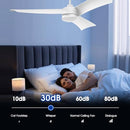 cumilo 54" Smart White Ceiling Fans Lights and Remote DC Motor - B0BFD7J67K - Brand New