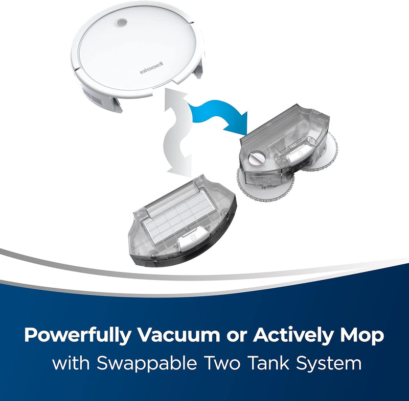 Bissell SpinWave Hard Floor Expert Pet Robot, 2-in-1 Mop & Vacuum, 3115 - WHITE - Like New