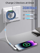 CONIDO 3IN1 APPLE WATCH ChANGER 36W RETRACTABLE CHARGER DC091-W - WHITE - Like New