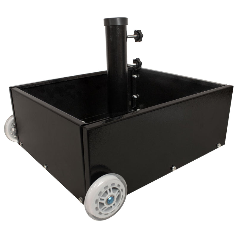 Sunnydaze 100 lb Outdoor Umbrella Base with Wheels - 2" Diameter Poles - Black - Like New