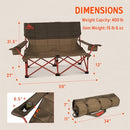 KELTY LOW LOVESEAT 2 PERSON FOLDING CAMPING CHAIR LOW HEIGHT, 61510725BNG - Like New