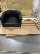 PRC 26" H HEIGHT BAR STOOLS MODERN BARREL COUNTER STOOLS BACKS ARMS - BLACK/GOLD - Like New