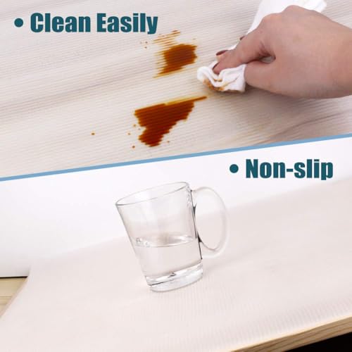 GLOMEN SHELF LINER, NON SLIP, WASHABLE OIL PROOF FOR KITCHEN CABINET - CLEAR - Like New